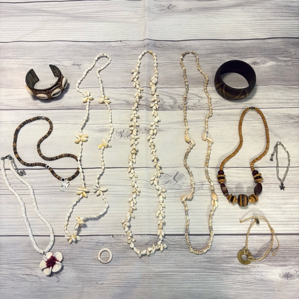 Jewelry Lot of 11 Items Bohemian Boho Beach Jewelry Necklaces Bracelets Ring